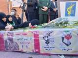 وداع با شهید مدافع امنیت در ایلام؛جامعه ایثارگران استان جنایات اغتشاشگران را محکوم کردند